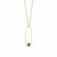Arty royal green oval necklace in gold plating image
