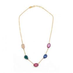 Iconic tears multicolour necklace in gold plating