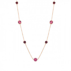 Transparent rose necklace in rose gold plating in gold plating