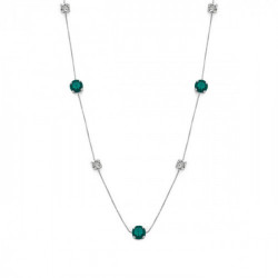 Collar emerald de Transparent de plata
