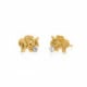 Kids elephant crystal earrings in gold plating image