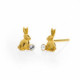 Kids gold-plated stud earrings with white in rabbit shape image