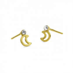 Kids moon crystal earrings in gold plating