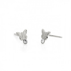 Kids butterfly crystal earrings in silver