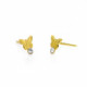 Kids butterfly crystal earrings in gold plating image