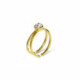 Maia solitaire crystal ring in gold plating image