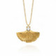 Valentina fan powder blue necklace in gold plating image