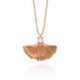 Valentina fan powder rose necklace in rose gold plating image