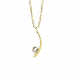 Selene crystal curved necklace in gold plating