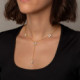 Britt tear crystal tie necklace in gold plating cover