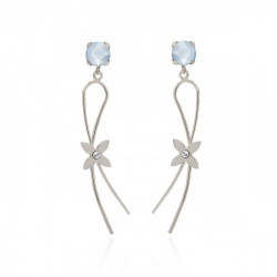Vega flower powder blue earrings in silver