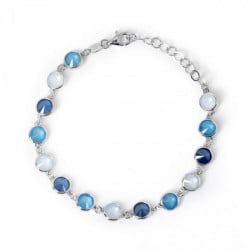 Carmen circles powder blue bracelet in silver