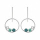 Silver Hoop earrings Elise Royal Green