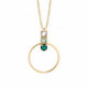 Elise round emerald necklace in gold plating image