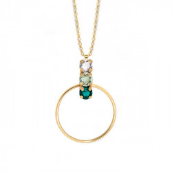 Elise round emerald necklace in gold plating