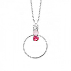Elise round rose necklace in silver