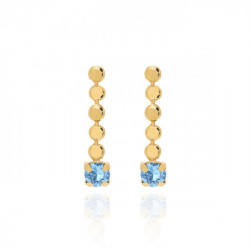 Niwa circles aquamarine earrings in gold plating