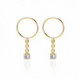 Niwa round crystal earrings in gold plating