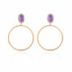 Lilac lilac earrings in rose gold plating in gold plating image