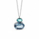 Transparent denim blue necklace in silver