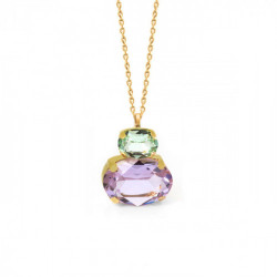 Transparent violet necklace in gold plating