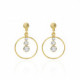 Celeste round crystal earrings in gold plating image