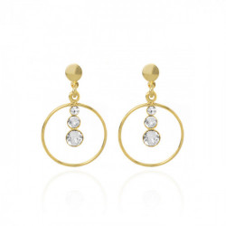 Celeste round crystal earrings in gold plating