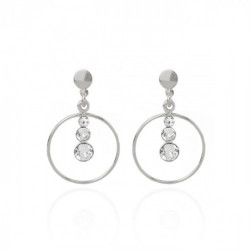 Celeste round crystal earrings in silver
