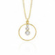 Celeste circle crystal necklace in gold plating