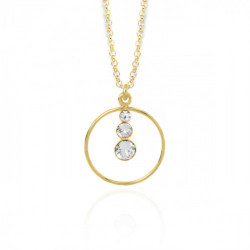 Celeste circle crystal necklace in gold plating