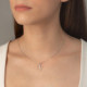 Celeste circle crystal necklace in silver cover