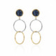 Chiss round crystal earrings in gold plating image