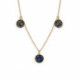 Chiss medals denim blue necklace in gold plating