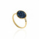 Chiss round denim blue ring in gold plating image