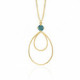 Arty tear royal green necklace in gold plating image