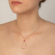 Arty tear peony pink necklace in rose gold plating cover