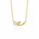 Ojha leaf crystal necklace in gold plating image