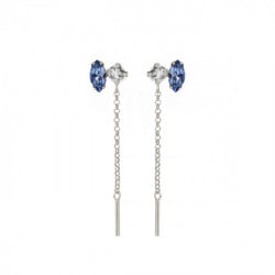 Keila denim blue chain earrings in silver