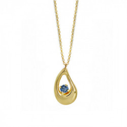 Sunset tear denim blue necklace in gold plating