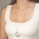 Sunset rhombus denim blue necklace in gold plating cover