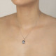 Louis tear denim blue necklace in silver cover