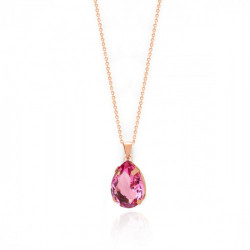 Louis tear rose necklace in rose gold plating