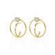 Abha round crystal earrings in gold plating image