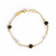 Pulsera ajustable perla negro bañada en oro image
