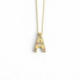 Letter A multicolour necklace in gold plating image