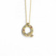 Letter Q multicolour necklace in gold plating image