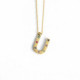 Letter U multicolour necklace in gold plating image