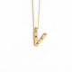 Letter V multicolour necklace in gold plating image