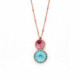 Basic light turquoise necklace in rose gold plating in gold plating