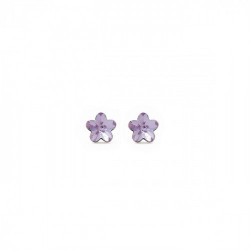 Pendientes flor violet de Little flowers en plata